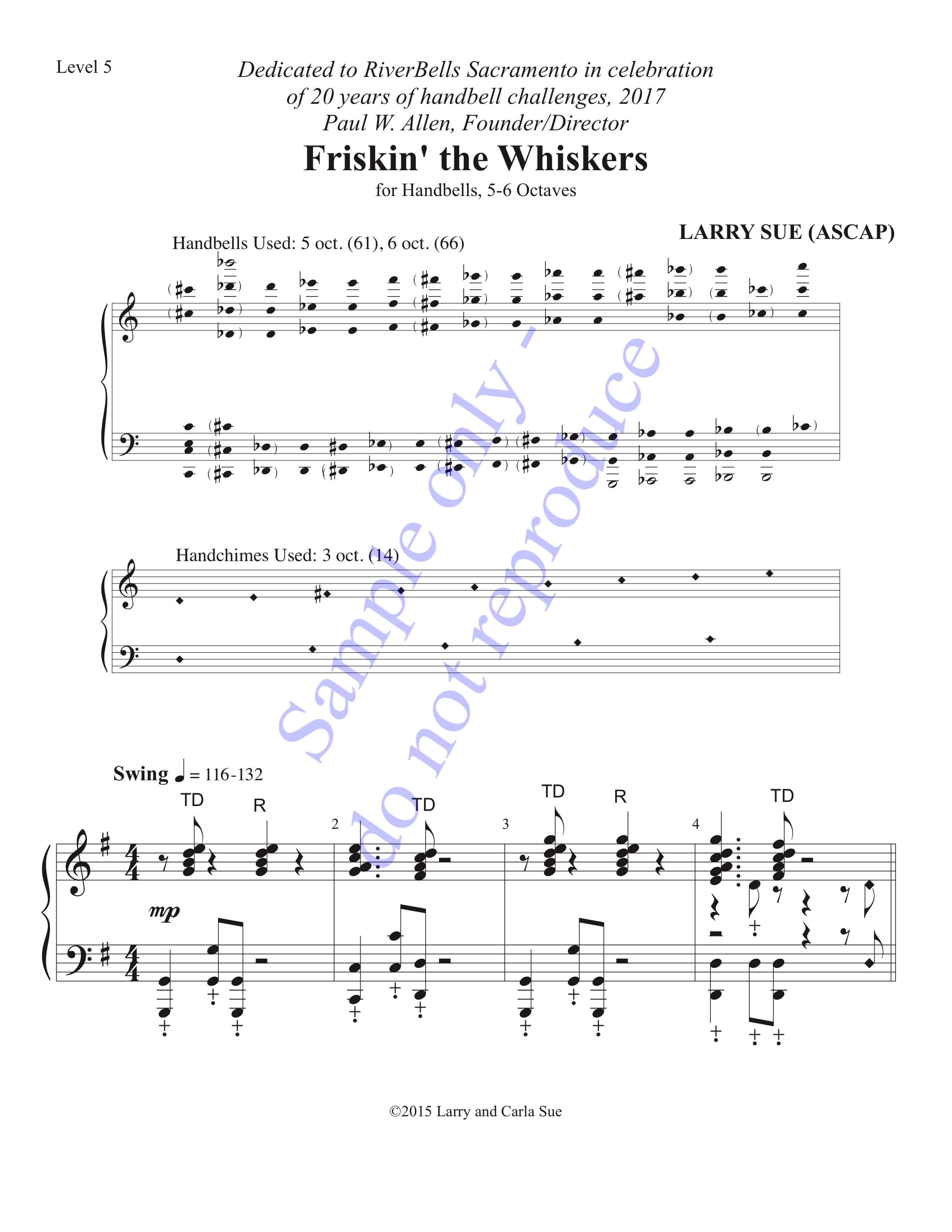Friskin' the Whiskers (Handbells, 5-6 octaves, Level 5), page 1