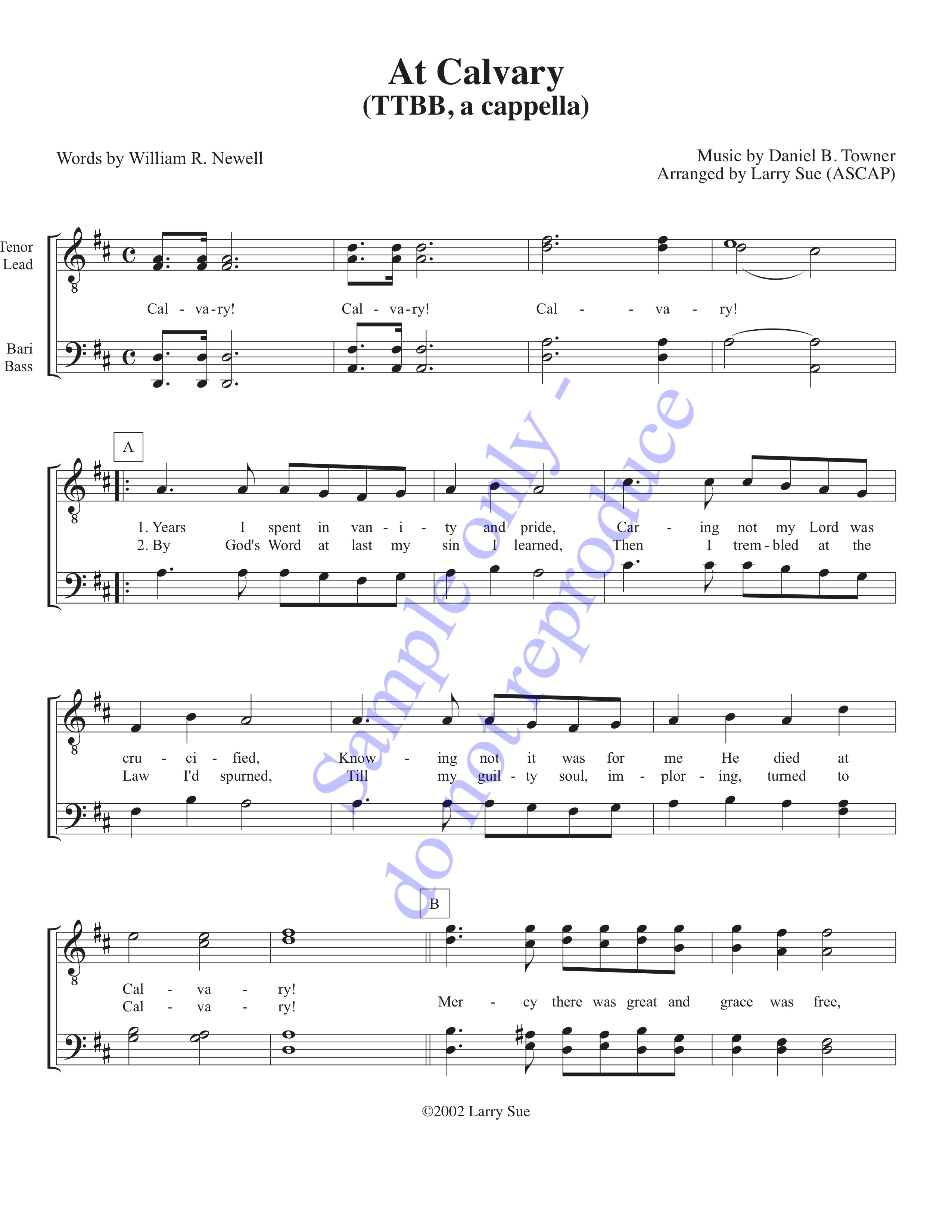 At Calvary, TTBB, page 1
