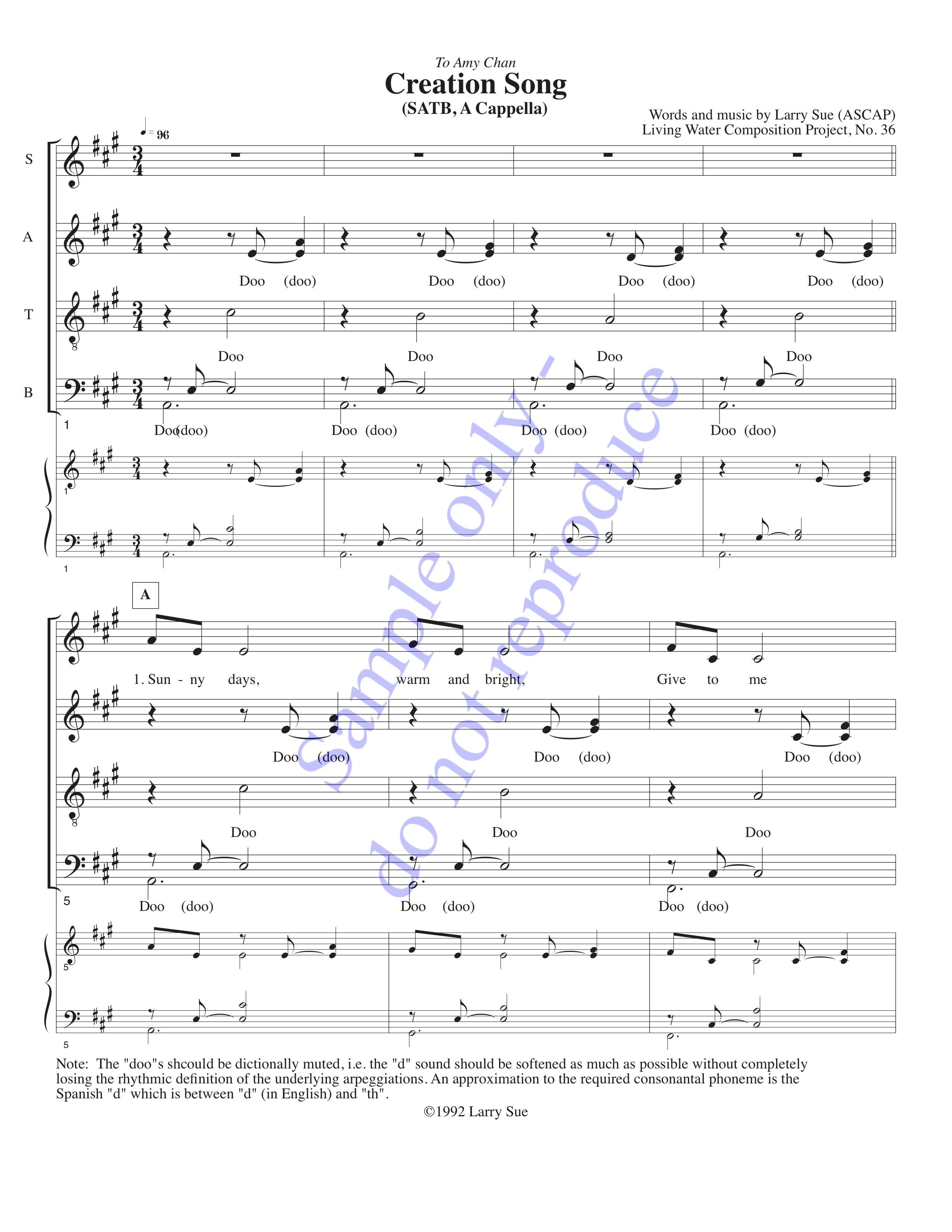 Creation Song, page 1