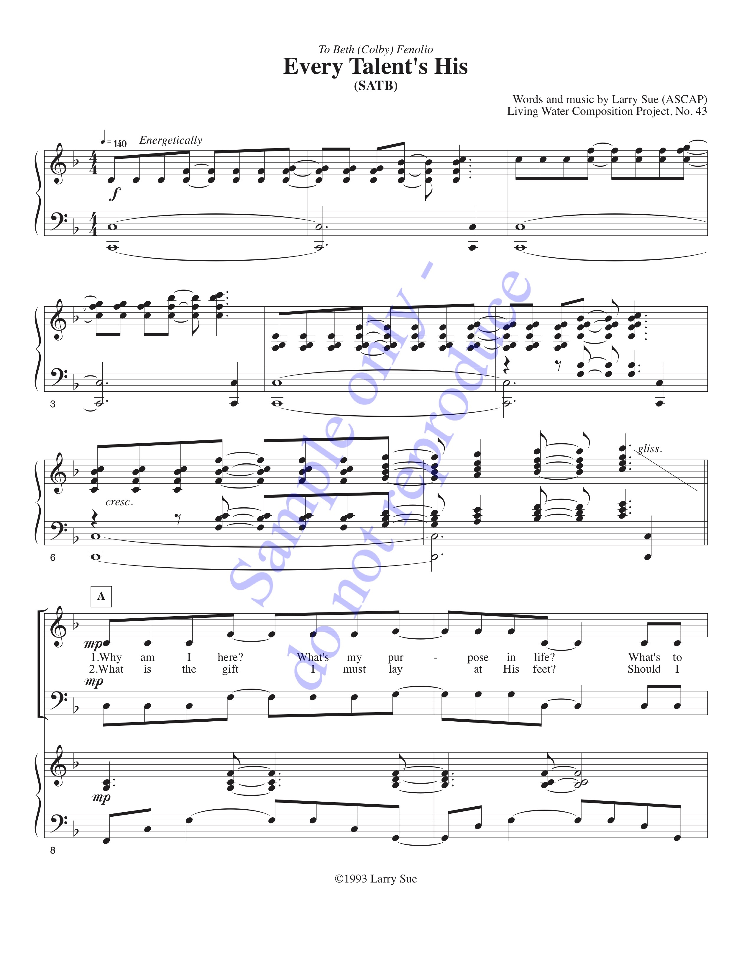 Every Talent's His, page 1