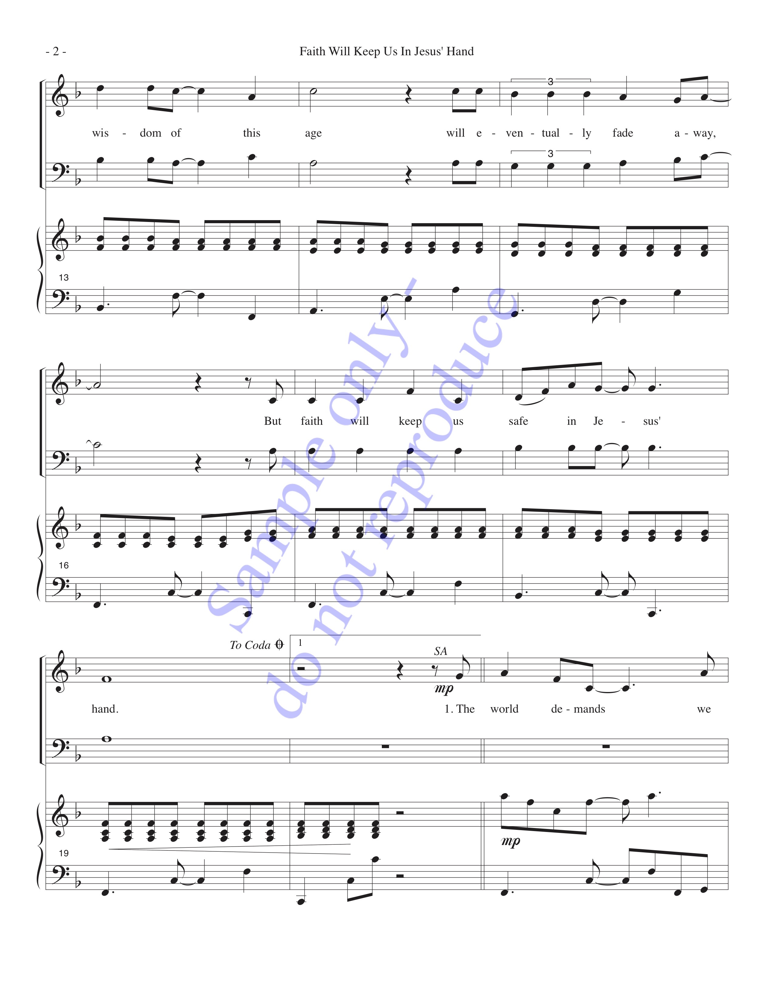 Faith Will Keep Us in Jesus' Hand, page 2