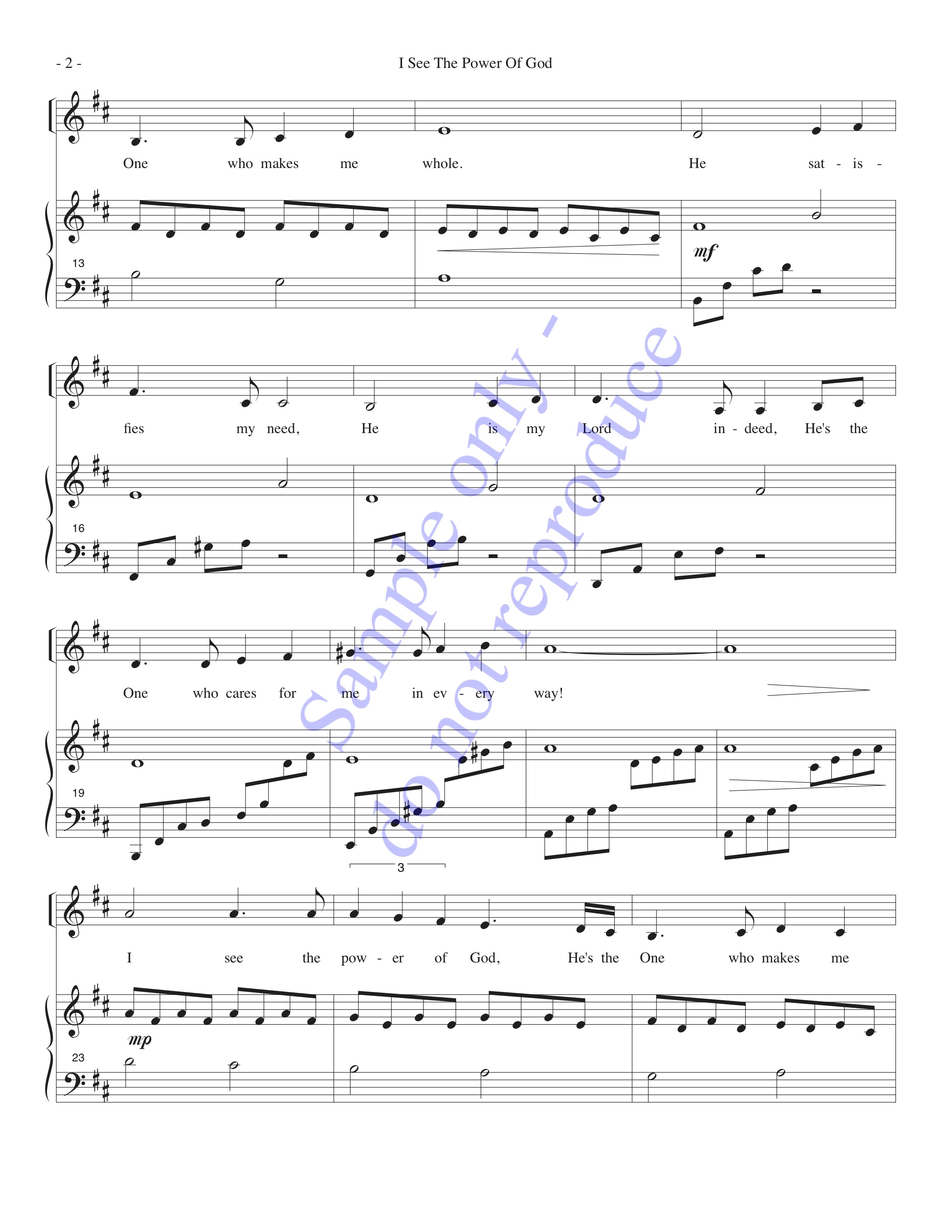 I See the Power of God, SATB, page 2