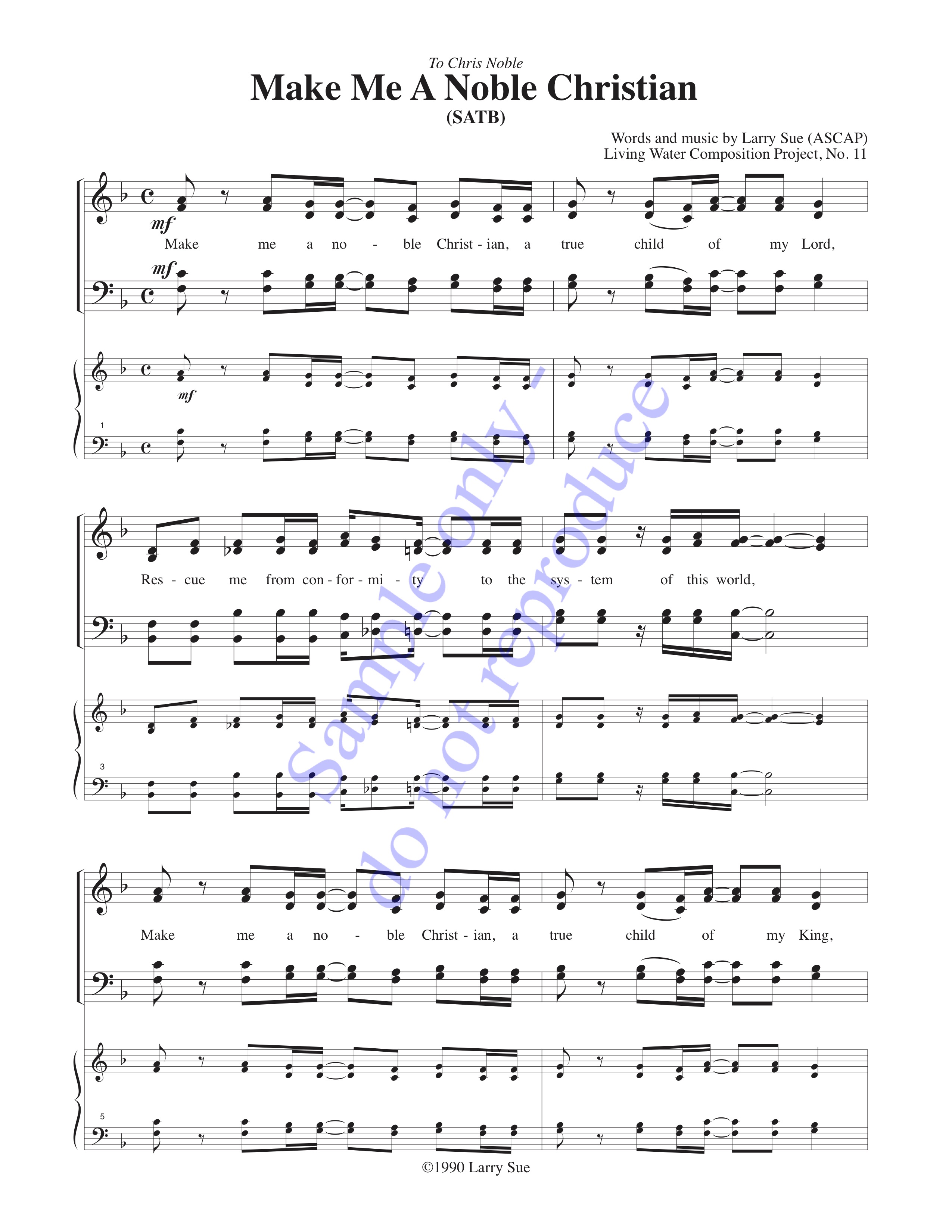 Make Me A Noble Christian, page 1