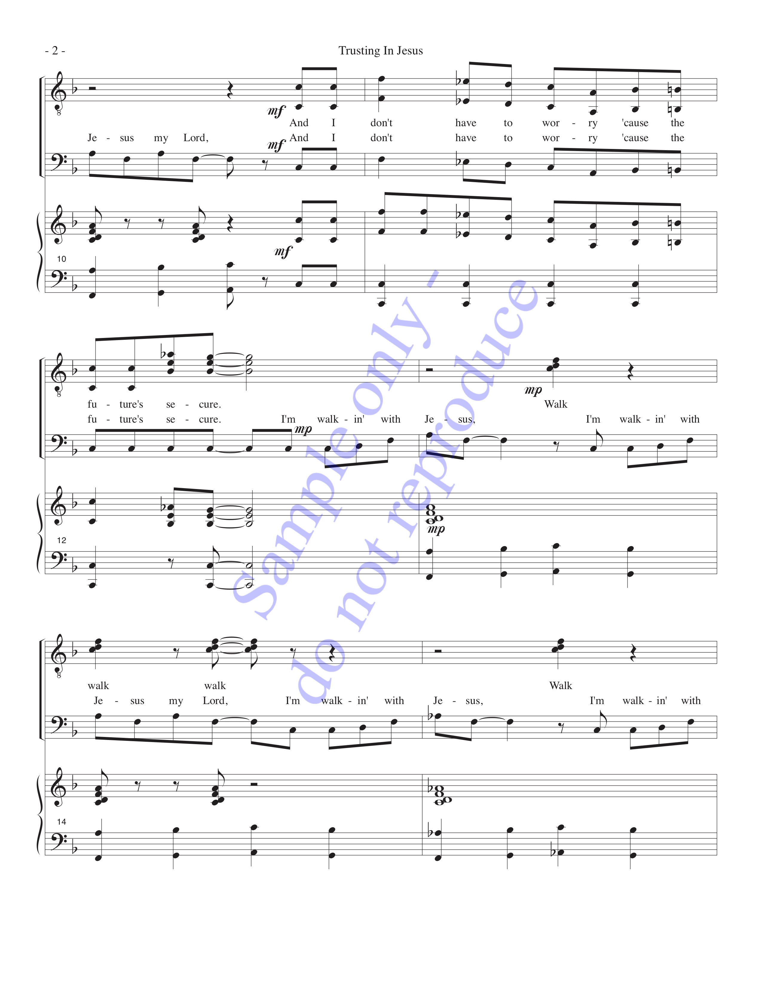Trusting in Jesus, TTBB, page 2