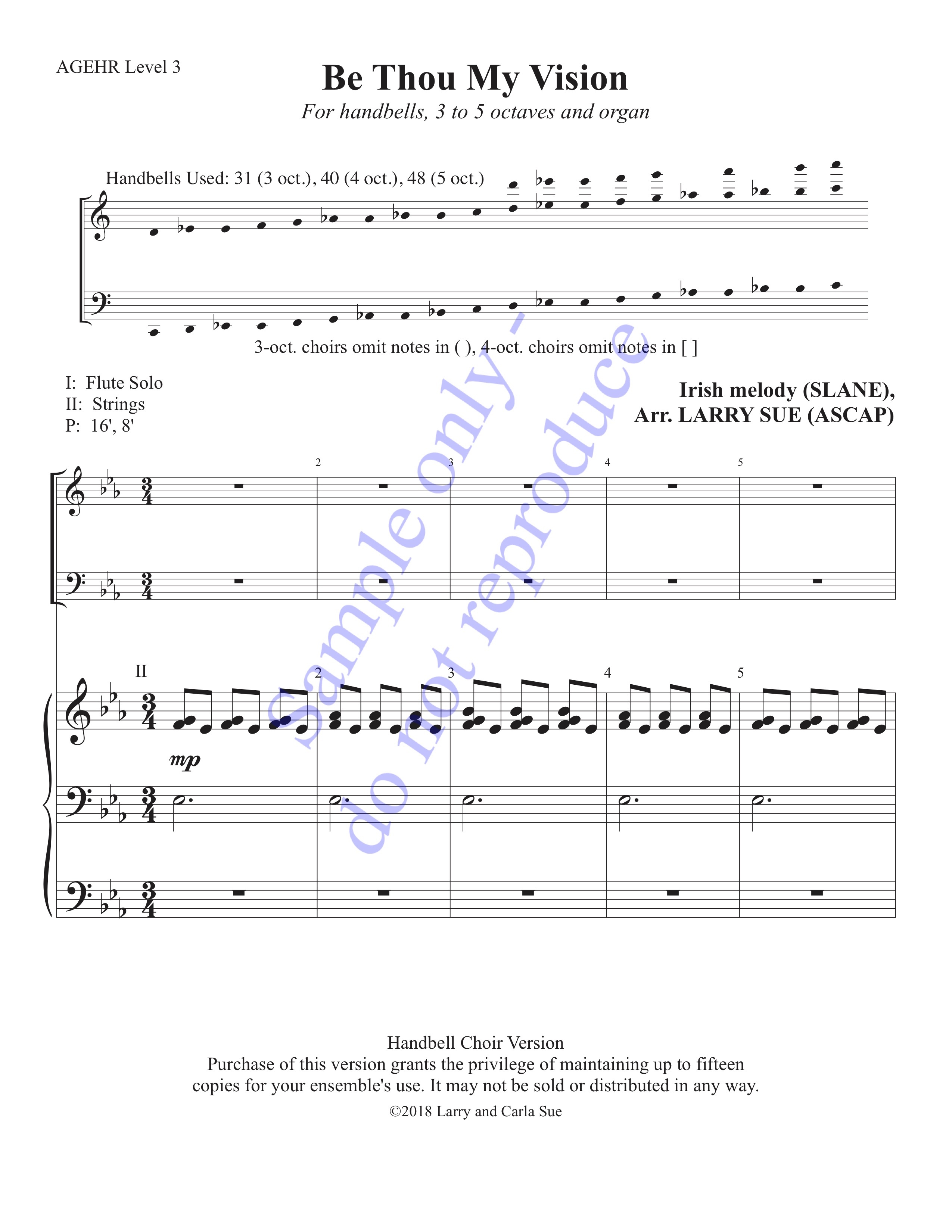 Be Thou My Vision (Handbells, 3-5 octaves with Organ, Level 3), page 1