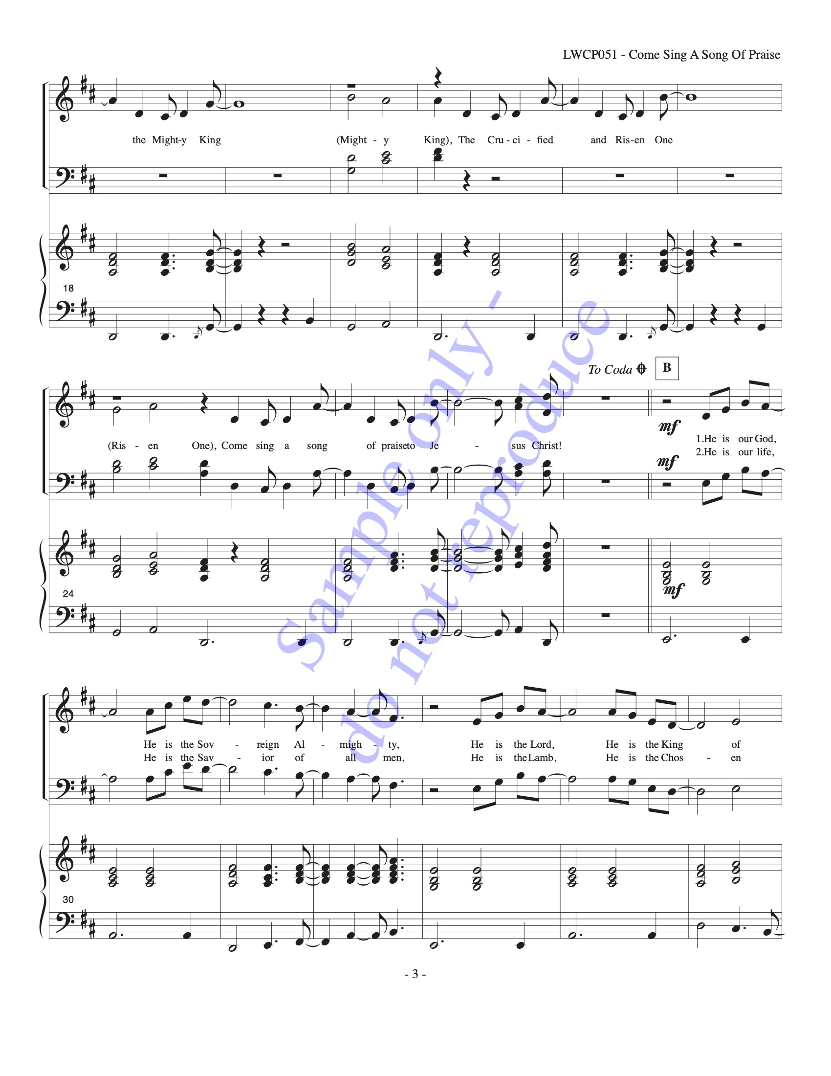 Come Sing a Song of Praise - sample page 2