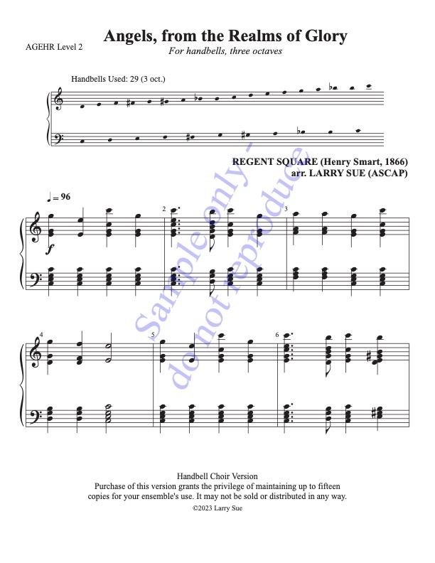 Angels, from the Realms of Glory (Handbells, 3 octaves), page 1