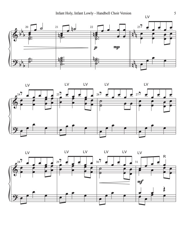 Infant Holy, Infant Lowely (Handbells, 3 octaves), page 3