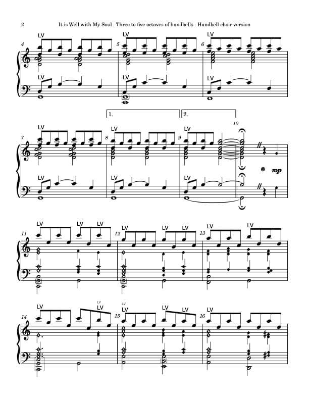 It Is Well with My Soul (VILLE DU HAVRE)(Handbells, 3-5 octaves, Level 3-) – page 2