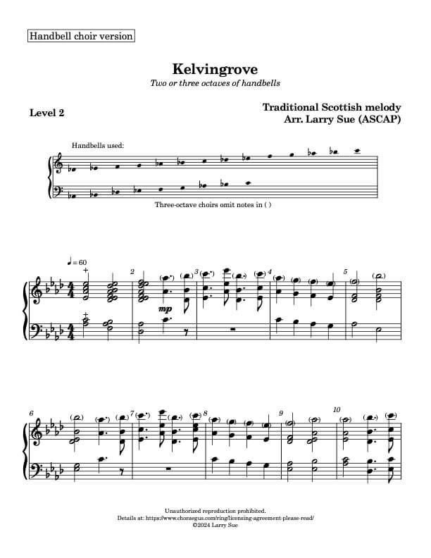 Kelvingrove (Handbells, 2-3octaves, Level 2), page 1
