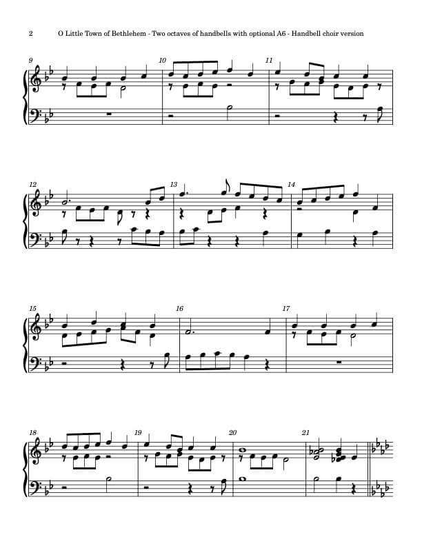 O Little Town of Bethlehem (FOREST GREEN) (Handbells, 2 octaves, Level 2+) - page 2
