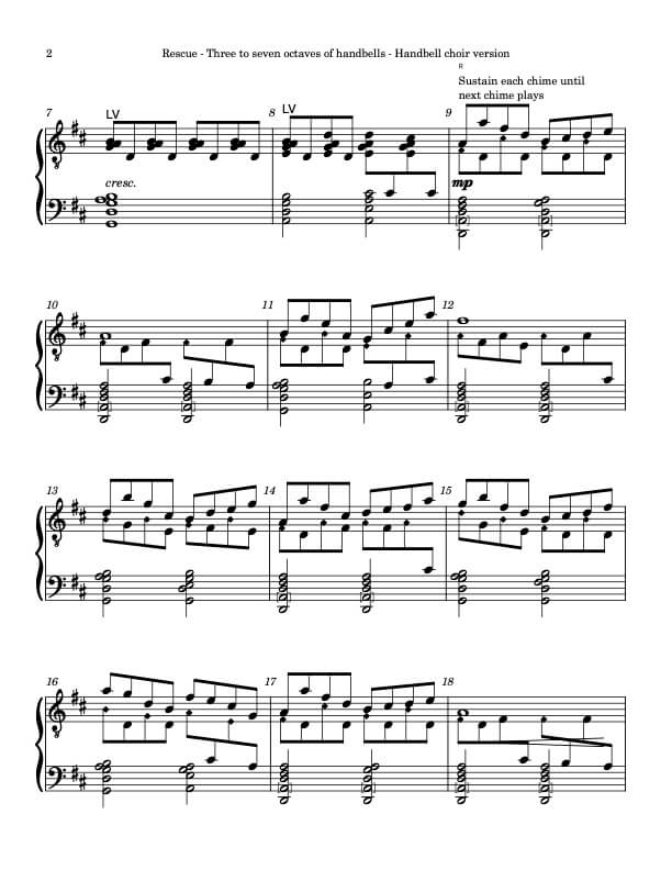 Rescue (Handbells, 3-7 octaves, Level 3), page 2