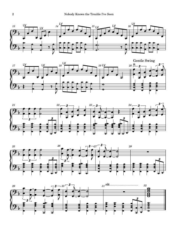 Nobody Knows the Trouble I've Seen, LDZ, sample page 2