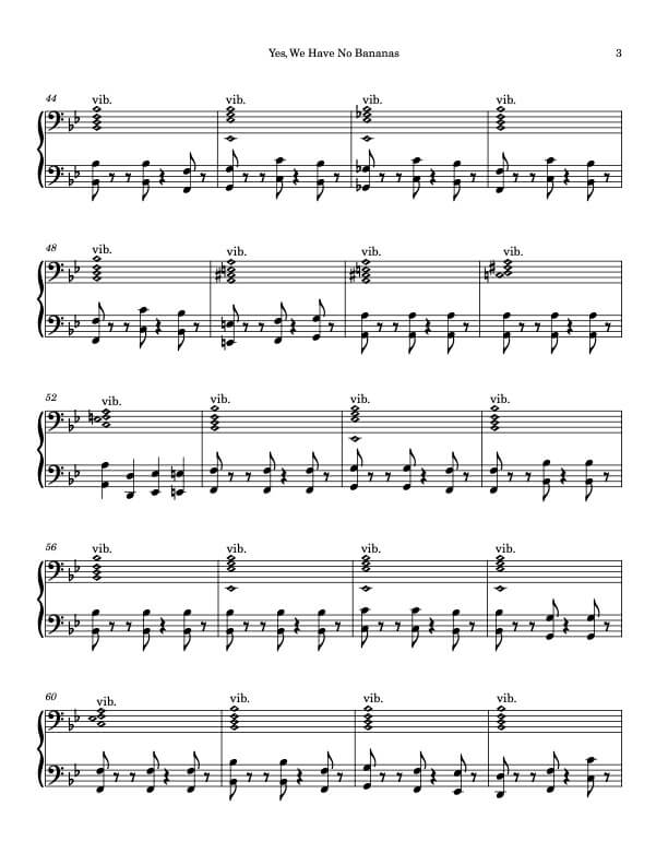 Yes, We Have No Bananas, LDZ, sample page 3