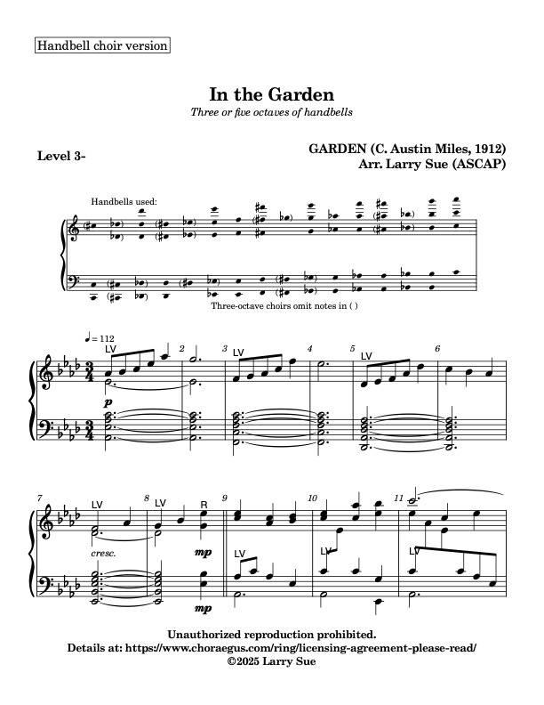 In the Garden (GARDEN) (Handbells, 3/5 octaves, Level 3-), page 1