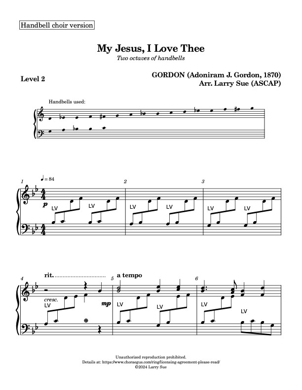 My Jesus, I Love Thee (GORDON) (2 octaves) - page 1