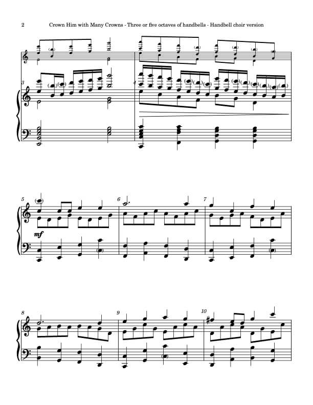 Crown Him with Many Crowns (DIADEMATA) (Handbells, 3/5 octaves, Level 2+), page 2