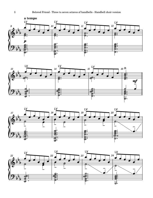 Beloved Friend (Handbells, 3-7 octaves, Level 3), page 2
