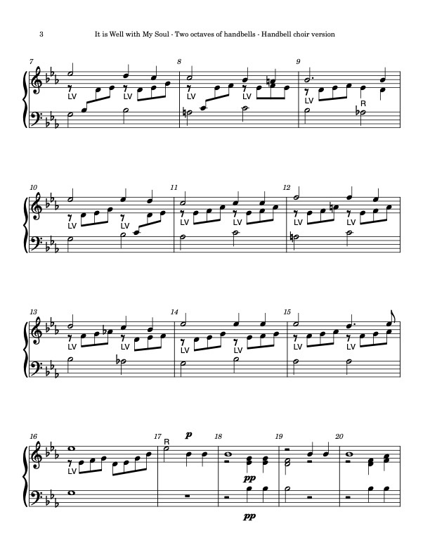 It Is Well with My Soul (Handbells, 2 octaves, Level 2+)