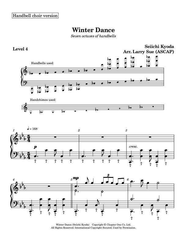Winter Dance (Handbells, 5-7 octaves, Level 4), page 1